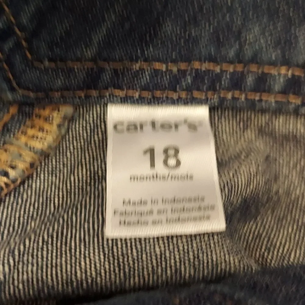Carter's Denim Overalls Sz 18M